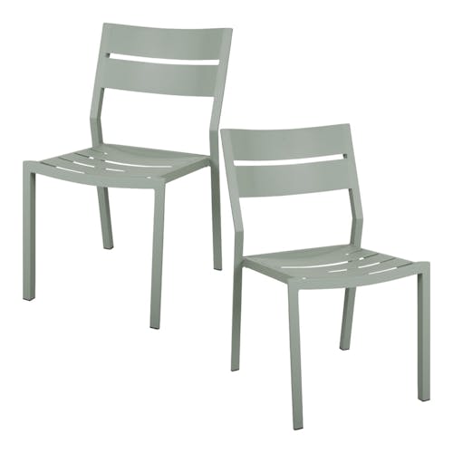 Chaise de jardin en aluminium vert argile (lot de 2) STOCKHOLM