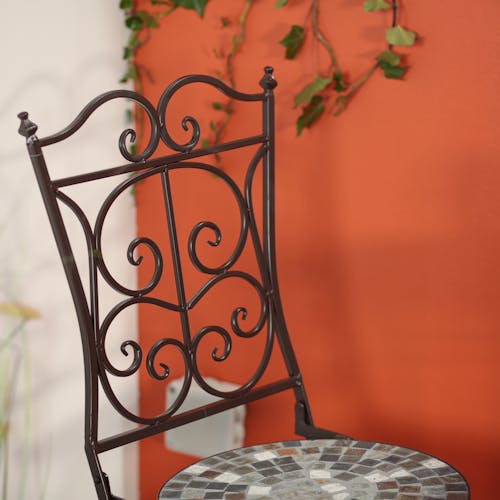 Chaise de jardin en carreaux de mosaïque tons bruns (lot de 2) GRENADE