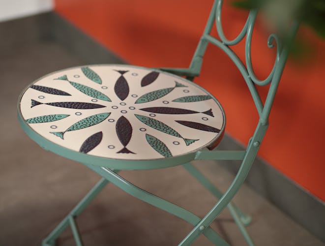 Chaise de jardin en mosaïque motif poisson (lot de 2) GRENADE