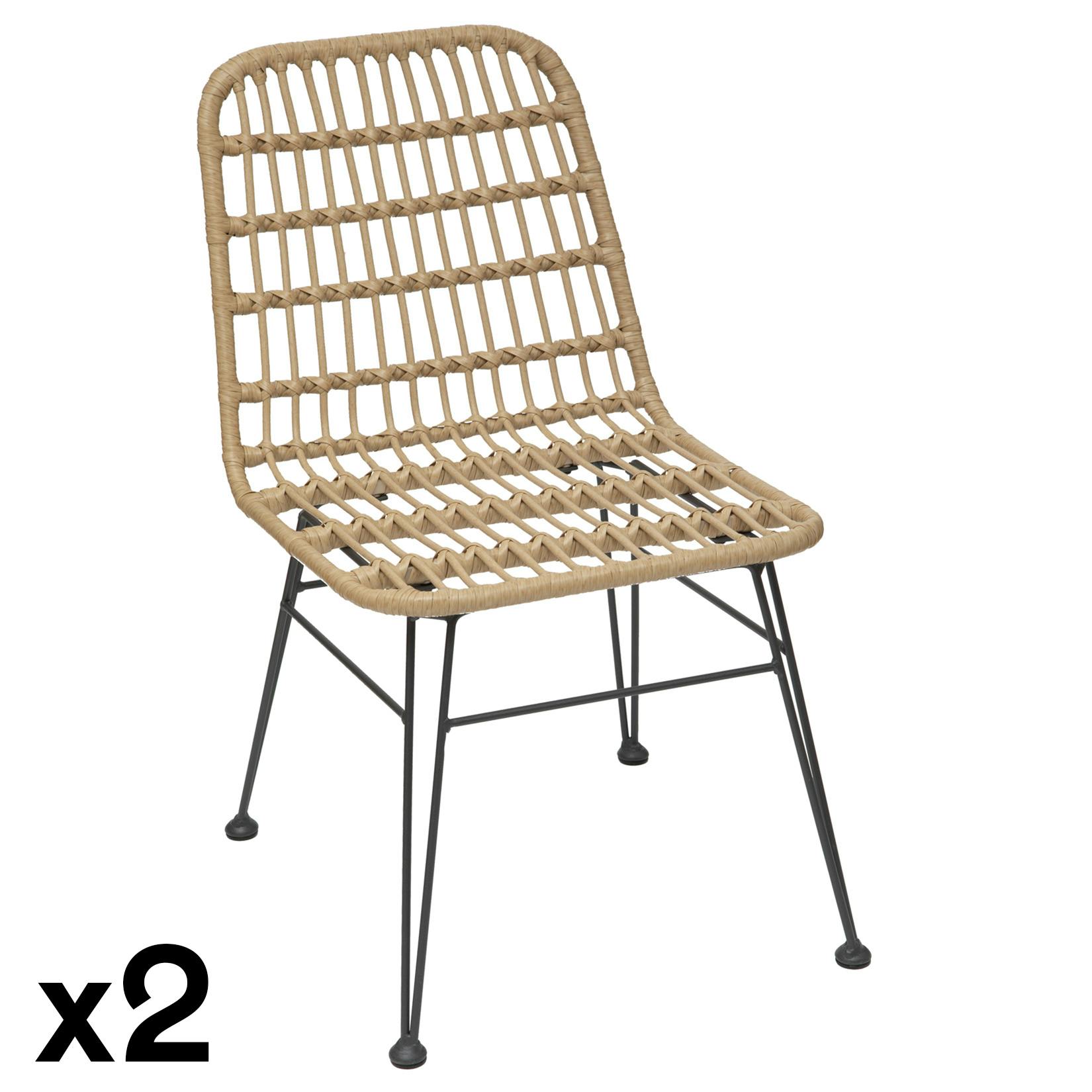 Chaise de jardin en rotin synthétique (lot de 2) GRENADE