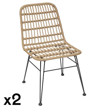  Chaise de jardin en rotin synthétique (lot de 2) GRENADE