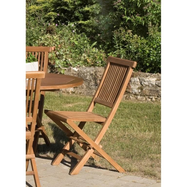 Chaise de jardin en Teck teinté pliante 90cm WALTER