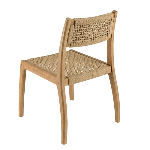 Chaise de jardin en teck tressage beige (lot de 2) SUMMER