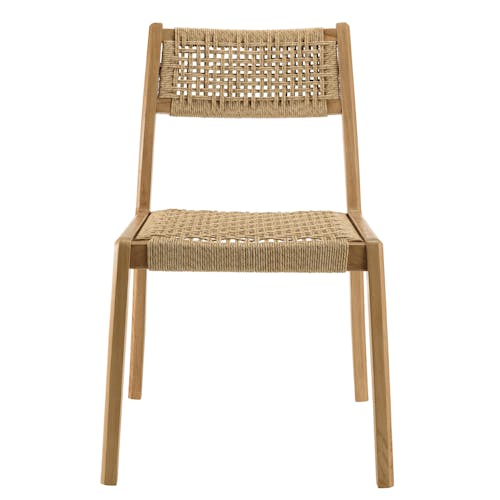 Chaise de jardin en teck tressage beige (lot de 2) SUMMER