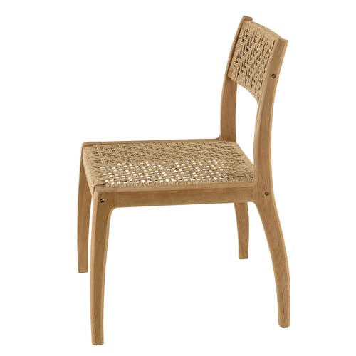 Chaise de jardin en teck tressage beige (lot de 2) SUMMER