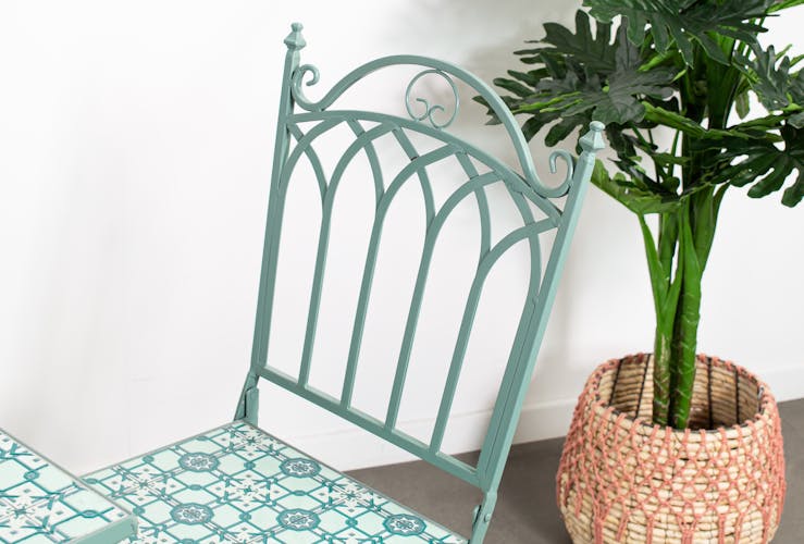 Chaise de jardin pliante motif carré (lot de 2) GRENADE
