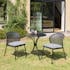 Chaise de jardin rotin synthétique noir avec coussin gris (lot de 2) GIJON