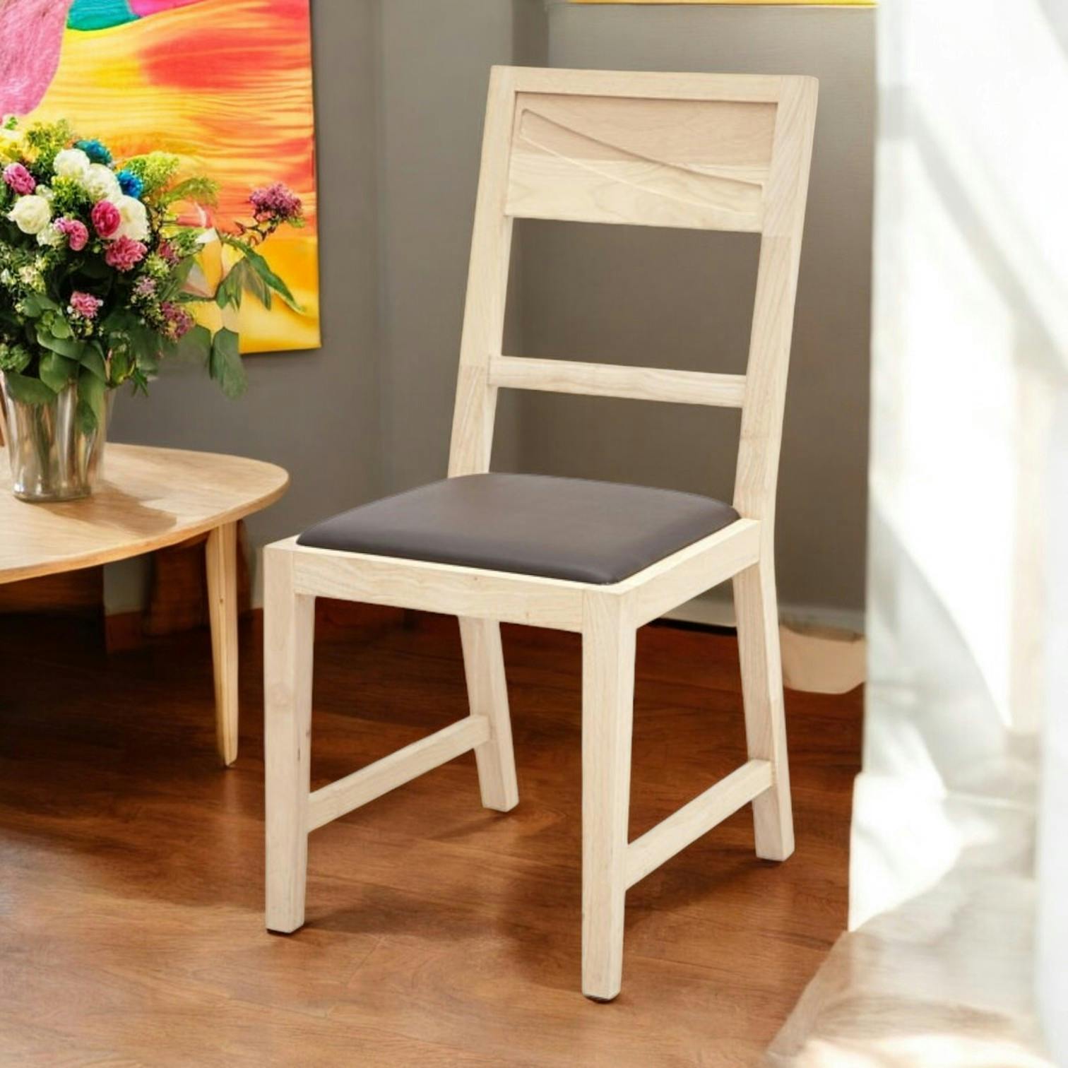 Chaise de repas Hévéa assise mousse 42x50x90cm NIAGARA