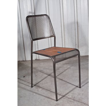  Chaise de repas métal recyclé perforée 40x48x88cm CARAVELLE