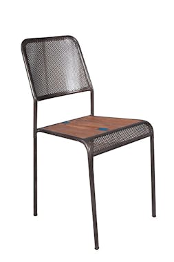 Chaise de repas métal recyclé perforée 40x48x88cm CARAVELLE