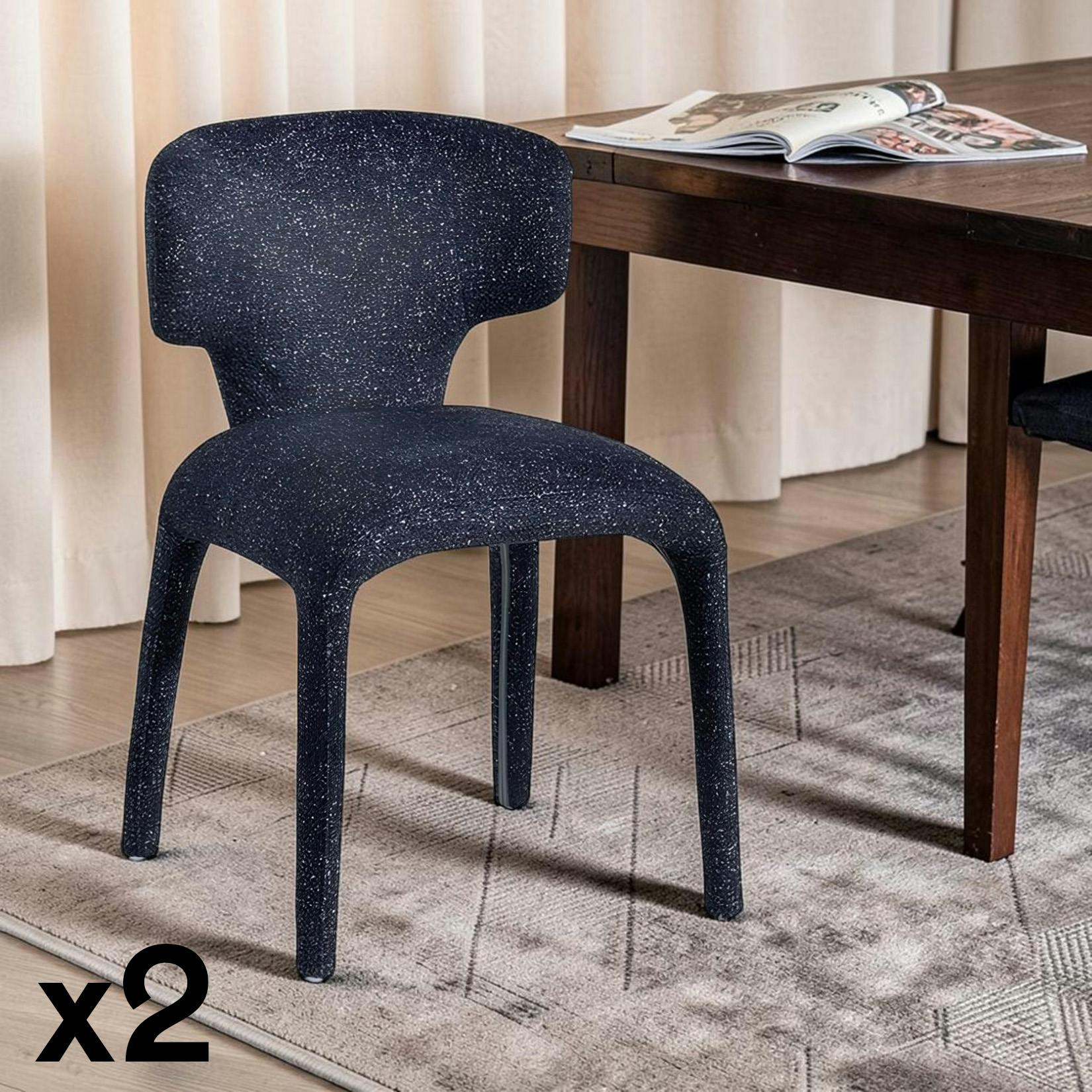 Chaise de salle à manger design bleue (lot de 2) TULSA
