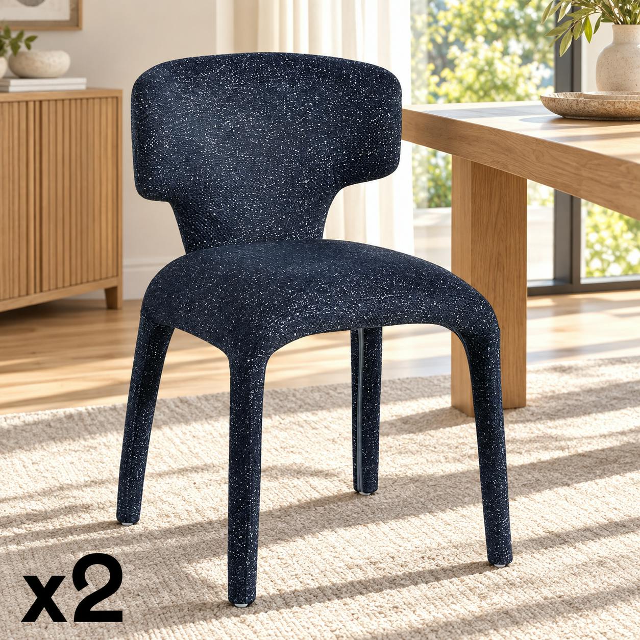 Chaise de salle à manger design bleue (lot de 2) TULSA