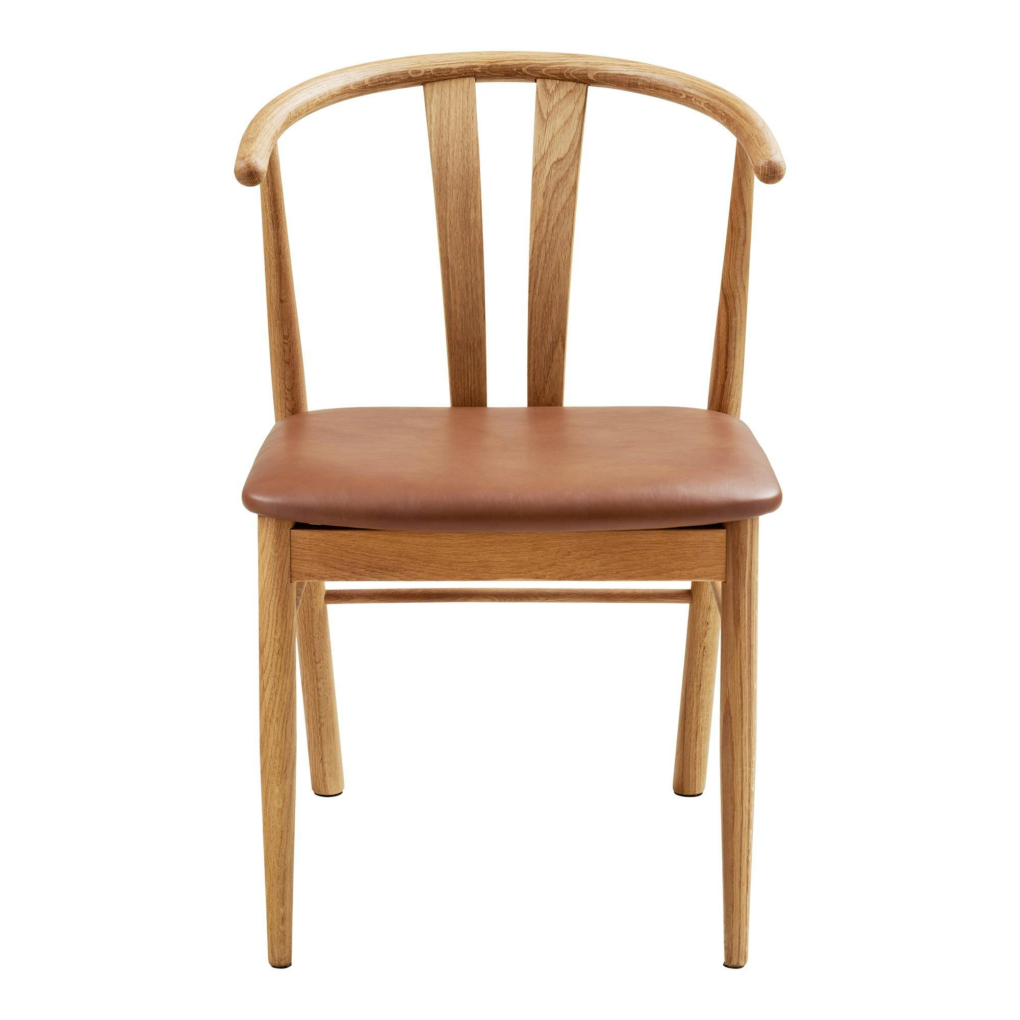 Chaise de salle à manger design en bois de chêne avec assise brune (lot de 2) BERLIN
