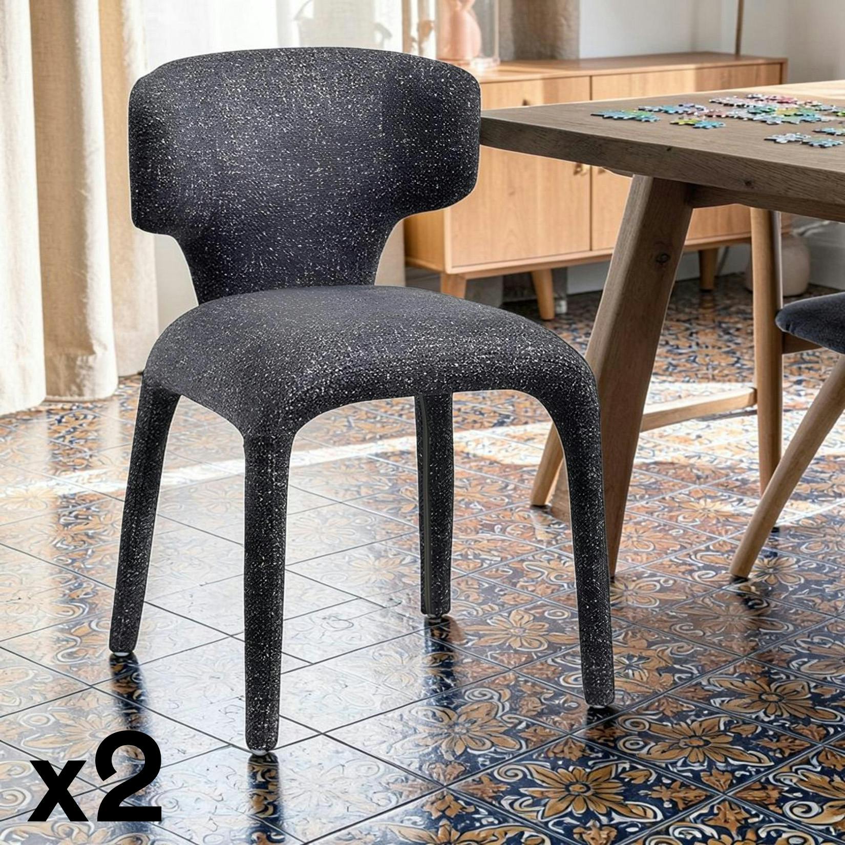 Chaise de salle à manger design gris foncé (lot de 2) TULSA