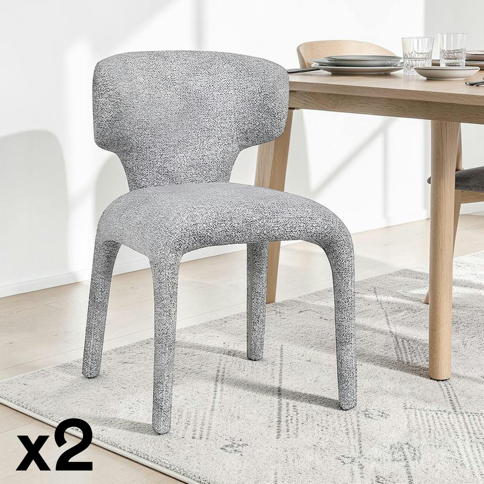 Chaise de salle à manger design grise (lot de 2) TULSA