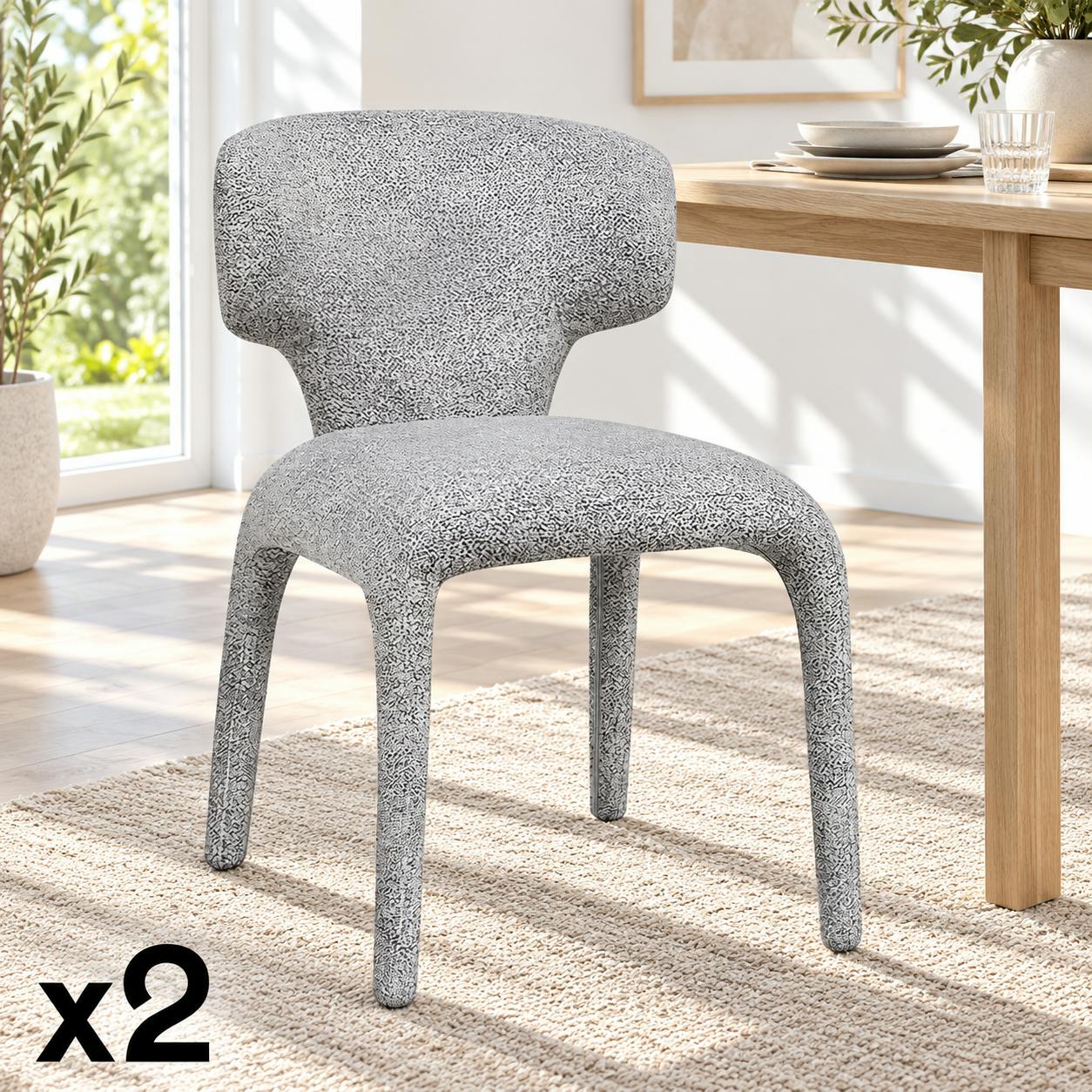 Chaise de salle à manger design grise (lot de 2) TULSA