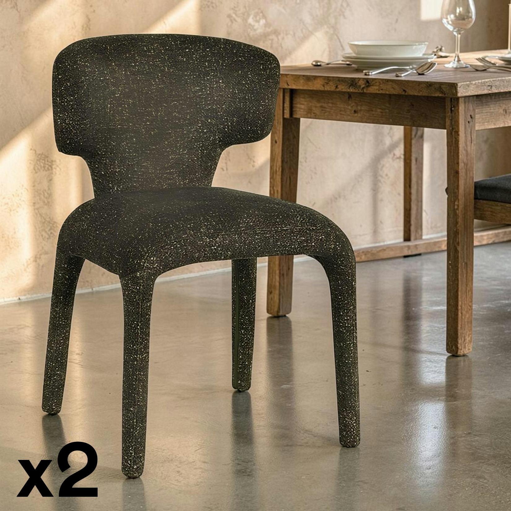 Chaise de salle à manger design kaki (lot de 2) TULSA