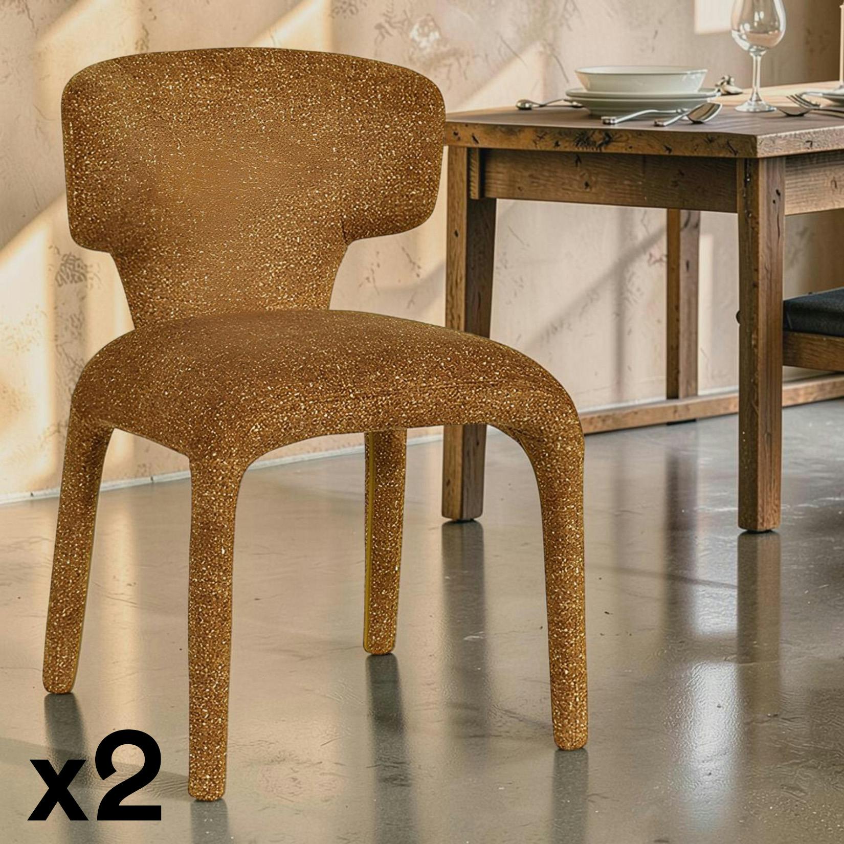 Chaise de salle à manger design moutarde (lot de 2) TULSA