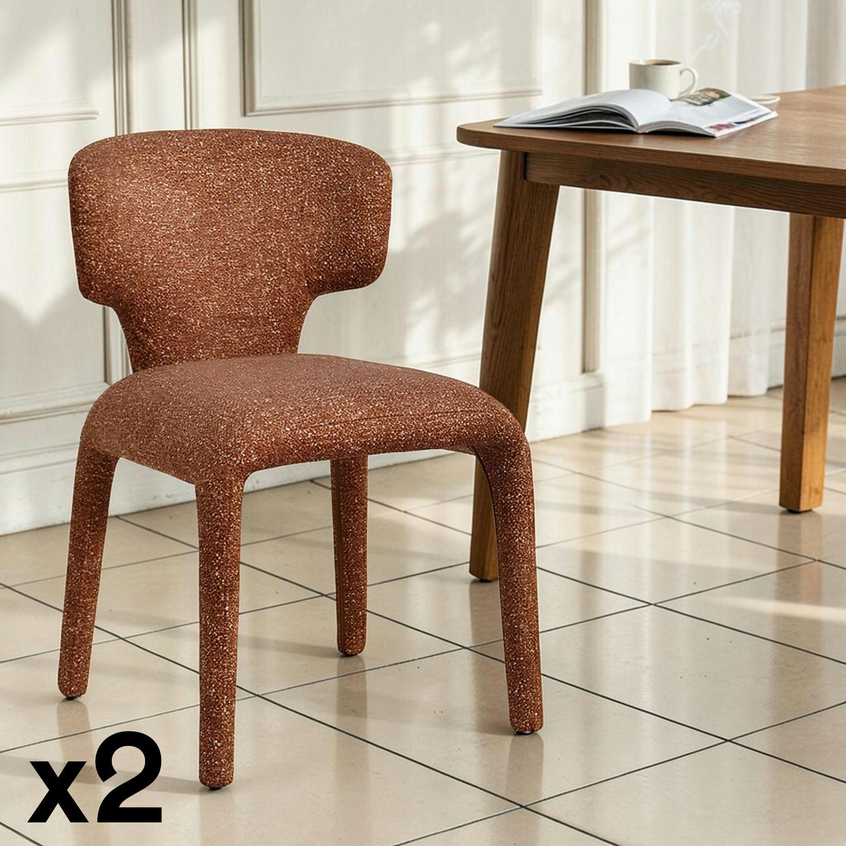 Chaise de salle à manger design terracotta (lot de 2) TULSA