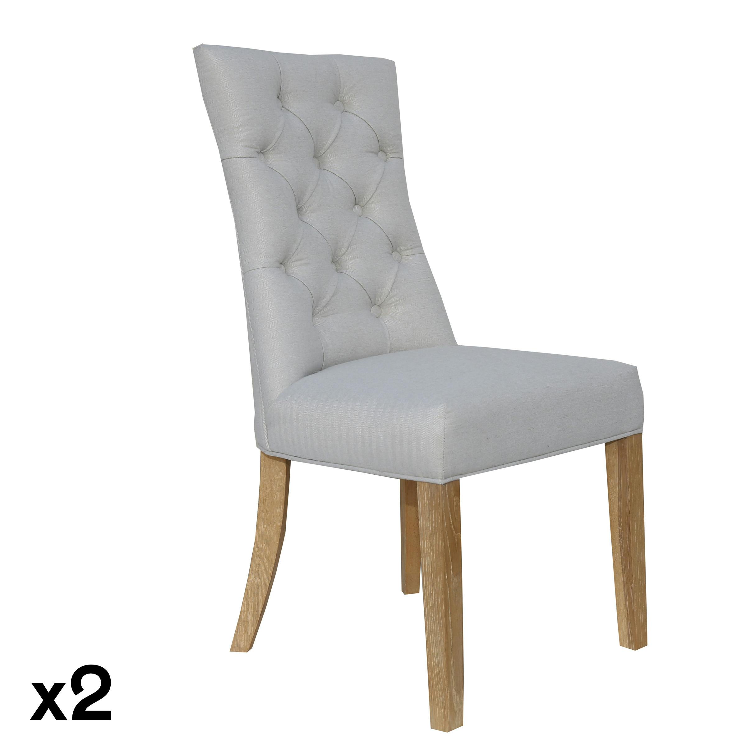 Chaise de salle à manger écrue (lot de 2) COTTAGE