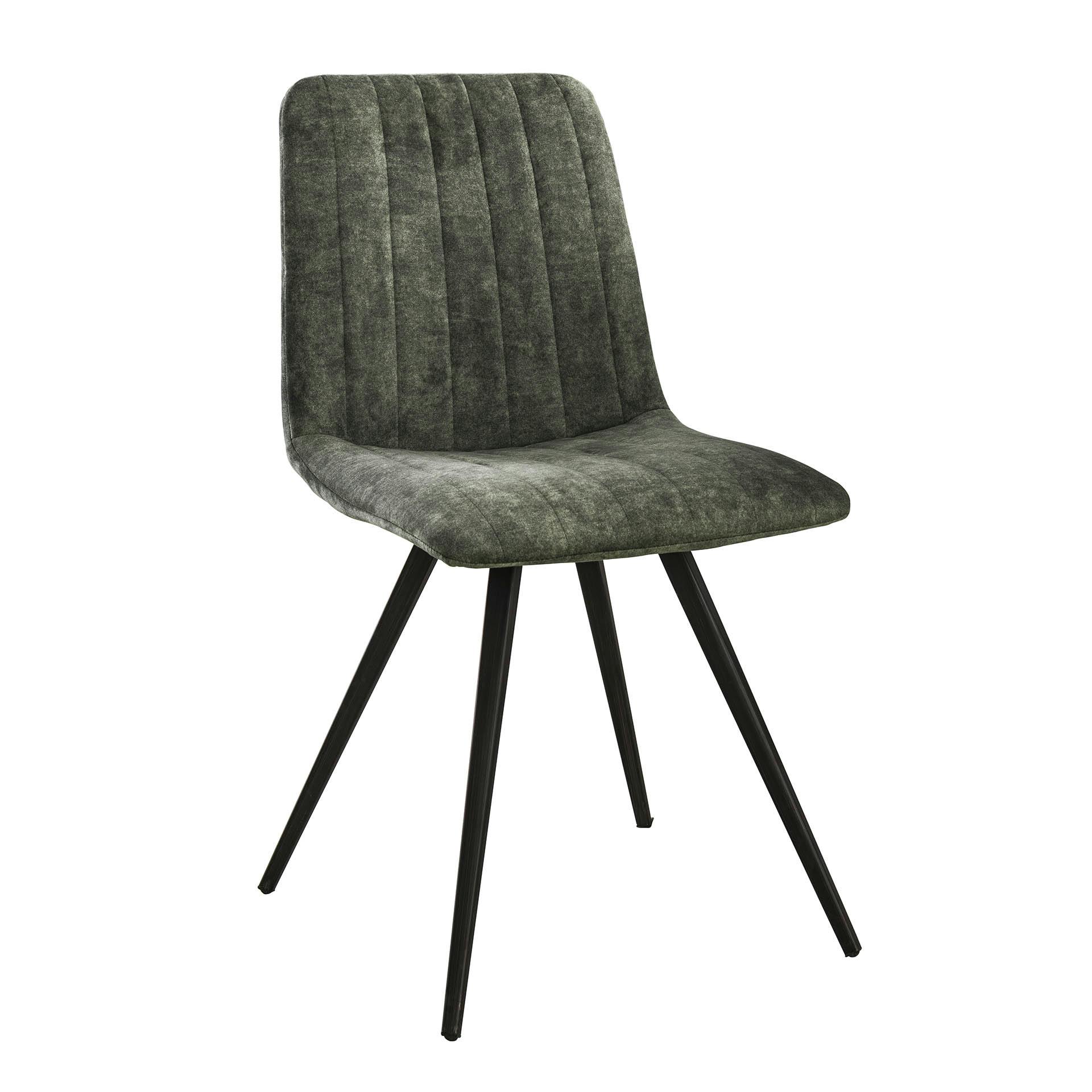 Chaise de salle à manger en velours vert sombre JAVA (lot de 2)