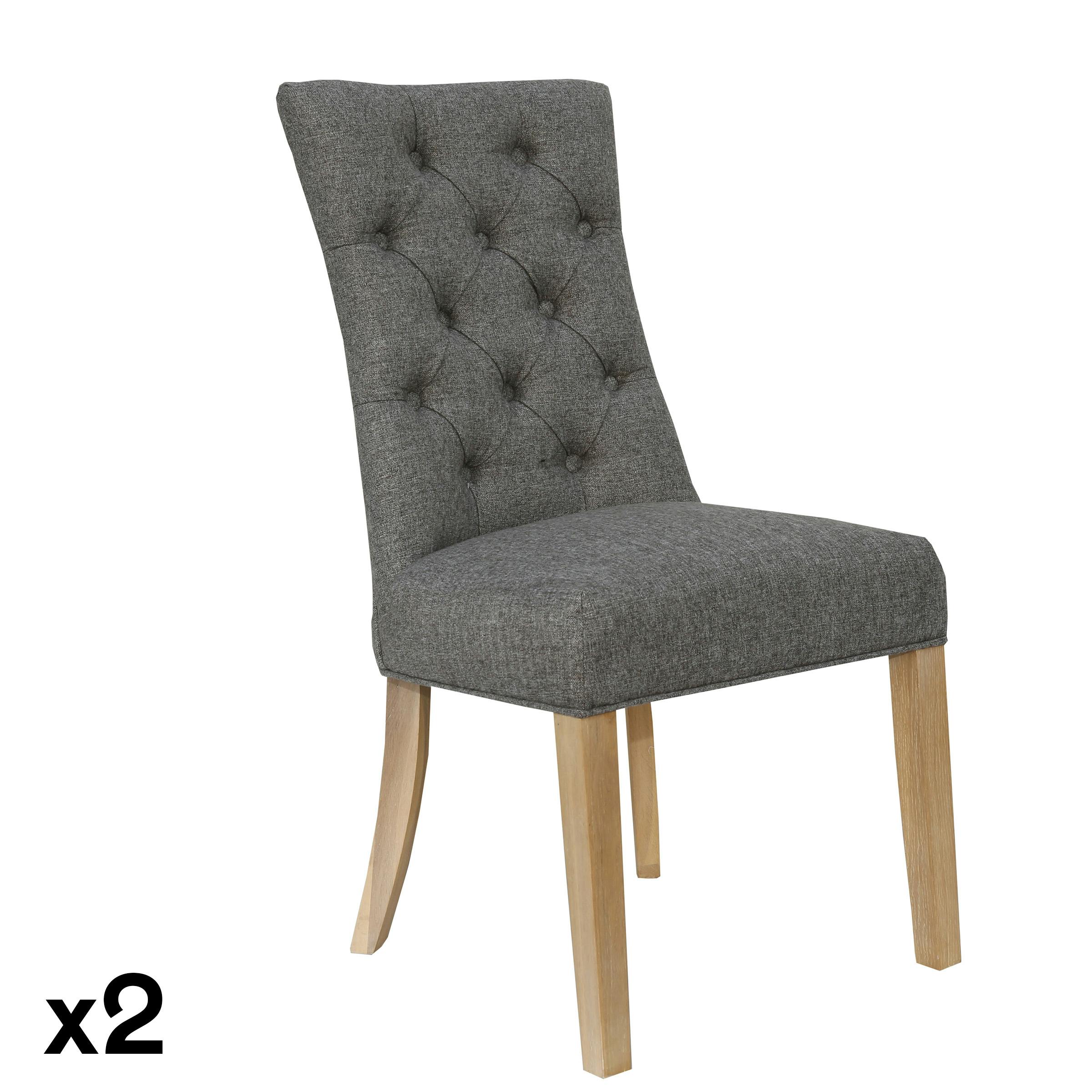 Chaise de salle à manger gris anthracite (lot de 2) COTTAGE