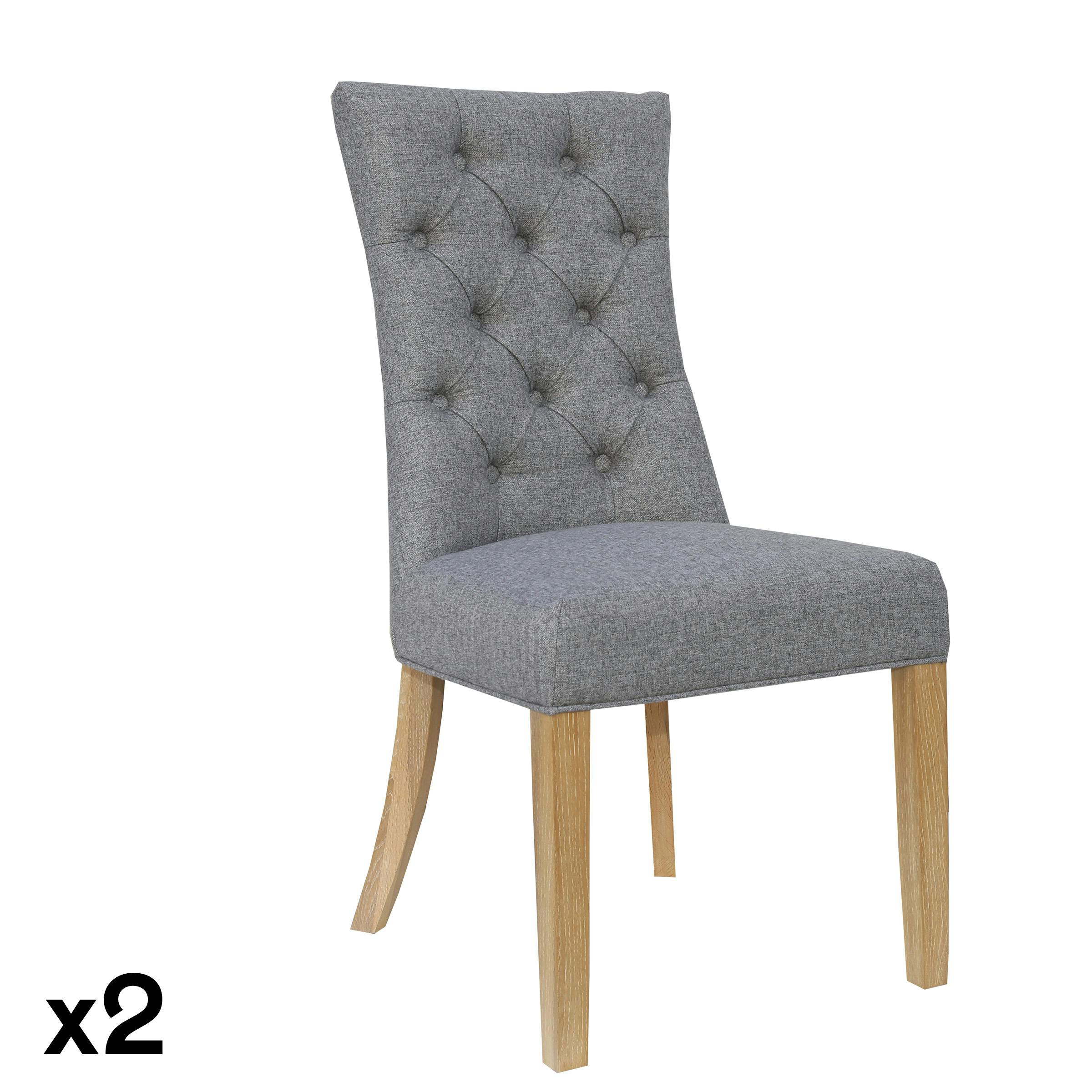 Chaise de salle à manger gris clair (lot de 2) COTTAGE
