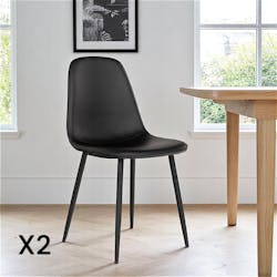 Chaise de salle à manger noire (lot de 2) BERLIN