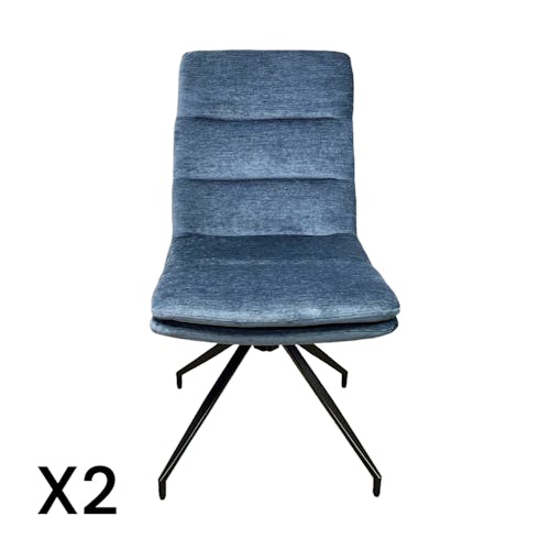 Chaise de salle à manger pivotante en velours bleu (lot de 2) PALERME