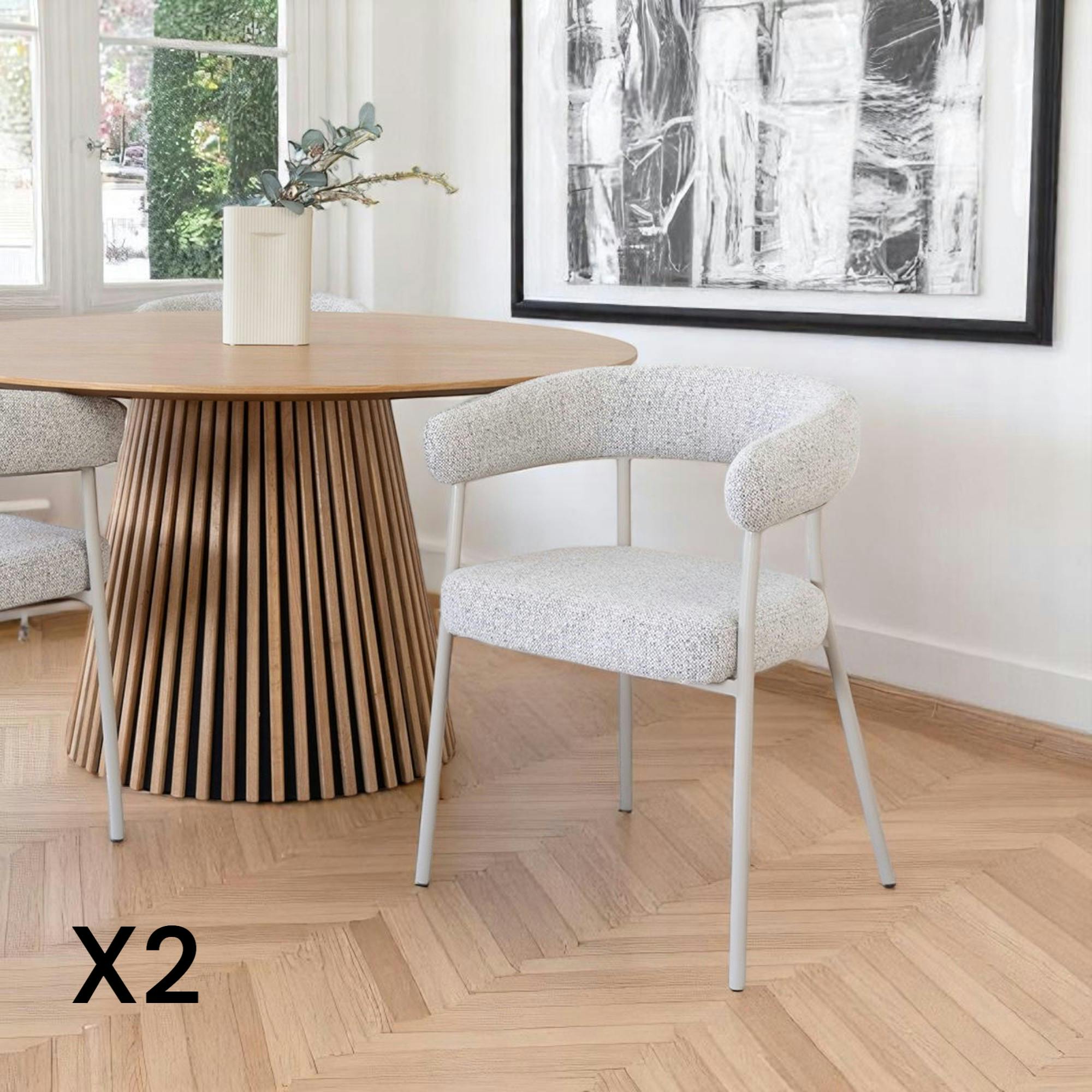 Chaise de salle à manger sable avec pieds gris (lot de 2) MONTREUX