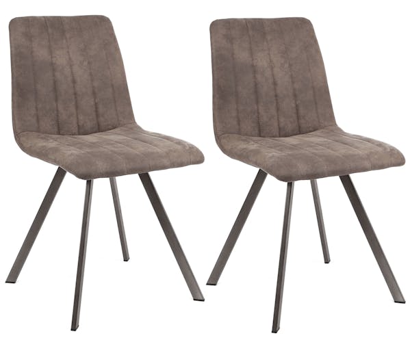 Chaise en tissu beige taupe pieds metal de style contemporain