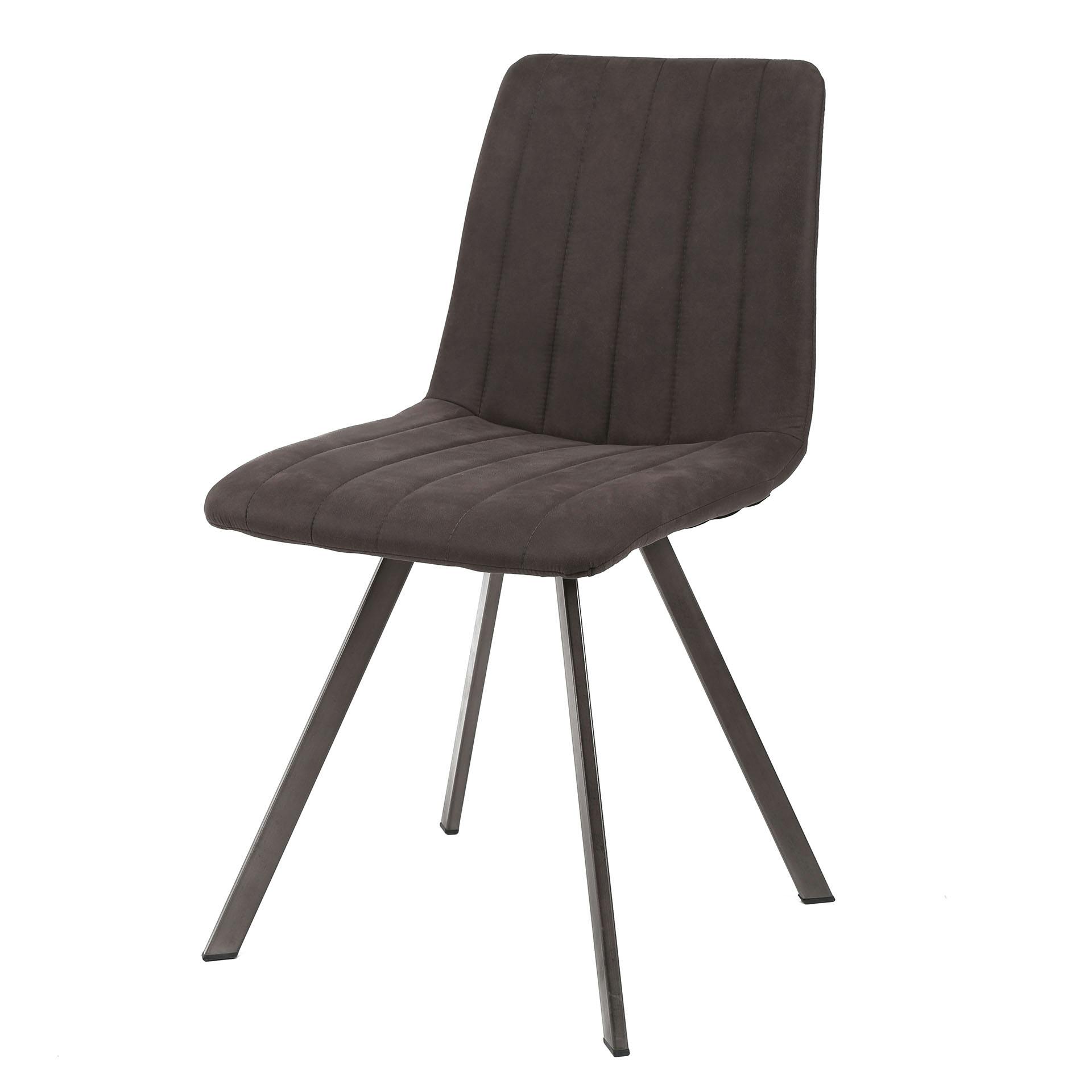 Chaise de salle à manger tissu gris anthracite JAVA (lot de 2)