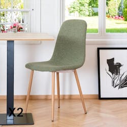 Chaise de salle à manger verte en tissu bouclette (lot de 2) BERLIN
