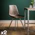 Chaise de table couture apparente taupe pied étoile HELSINKI (lot de 2)