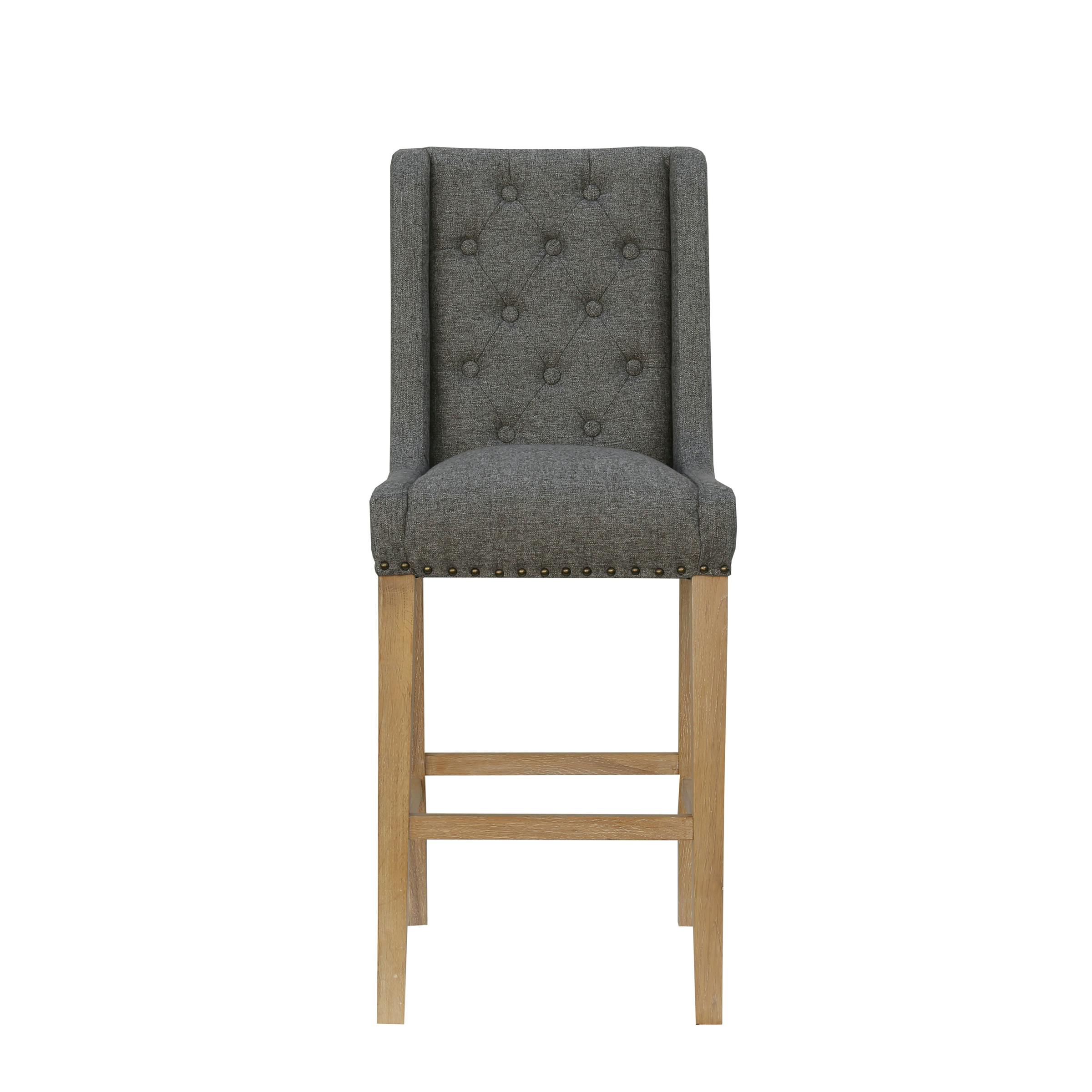 Tabouret de bar gris anthracite capitonné COTTAGE