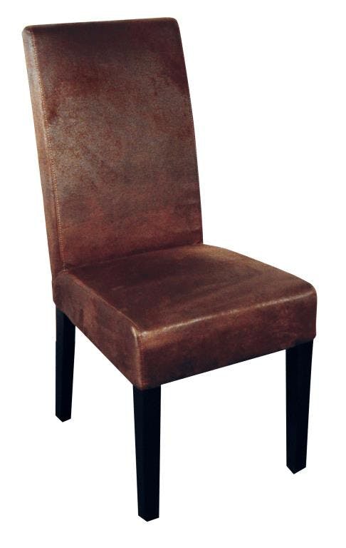 Chaise de table microfibres marron