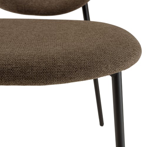 Chaise de table tissu marron (lot de 2) TIM