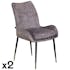 Chaise de table velours gris (lot de 2) QUEENSTOWN