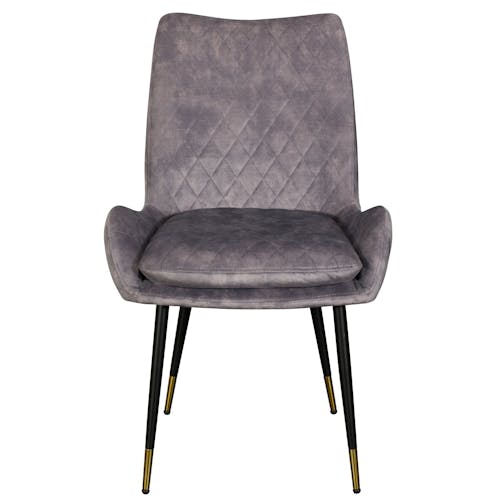 Chaise de table velours gris (lot de 2) QUEENSTOWN