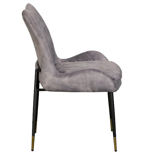 Chaise de table velours gris (lot de 2) QUEENSTOWN