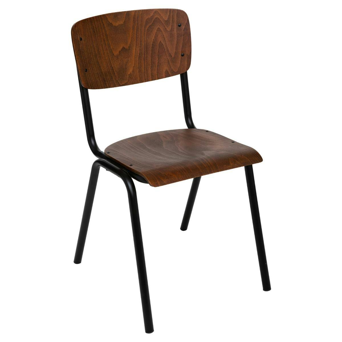 Chaise d'écolier vintage marron VARSOVIE