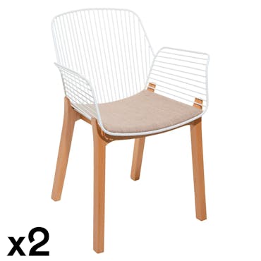 Chaise design blanche (lot de 2) MONTGOMERY