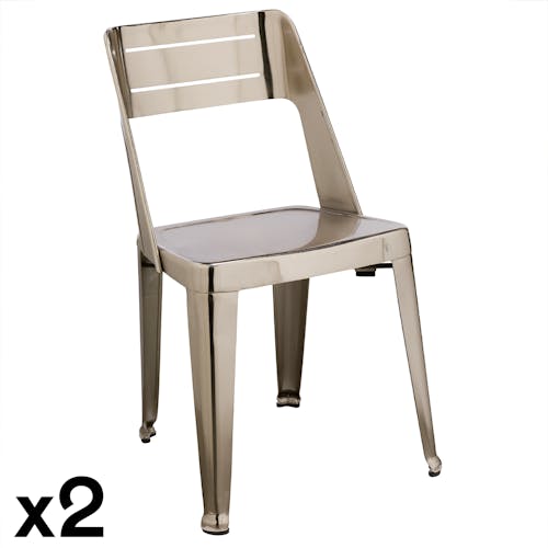 Chaise design chrome (lot de 2) HELSINKI