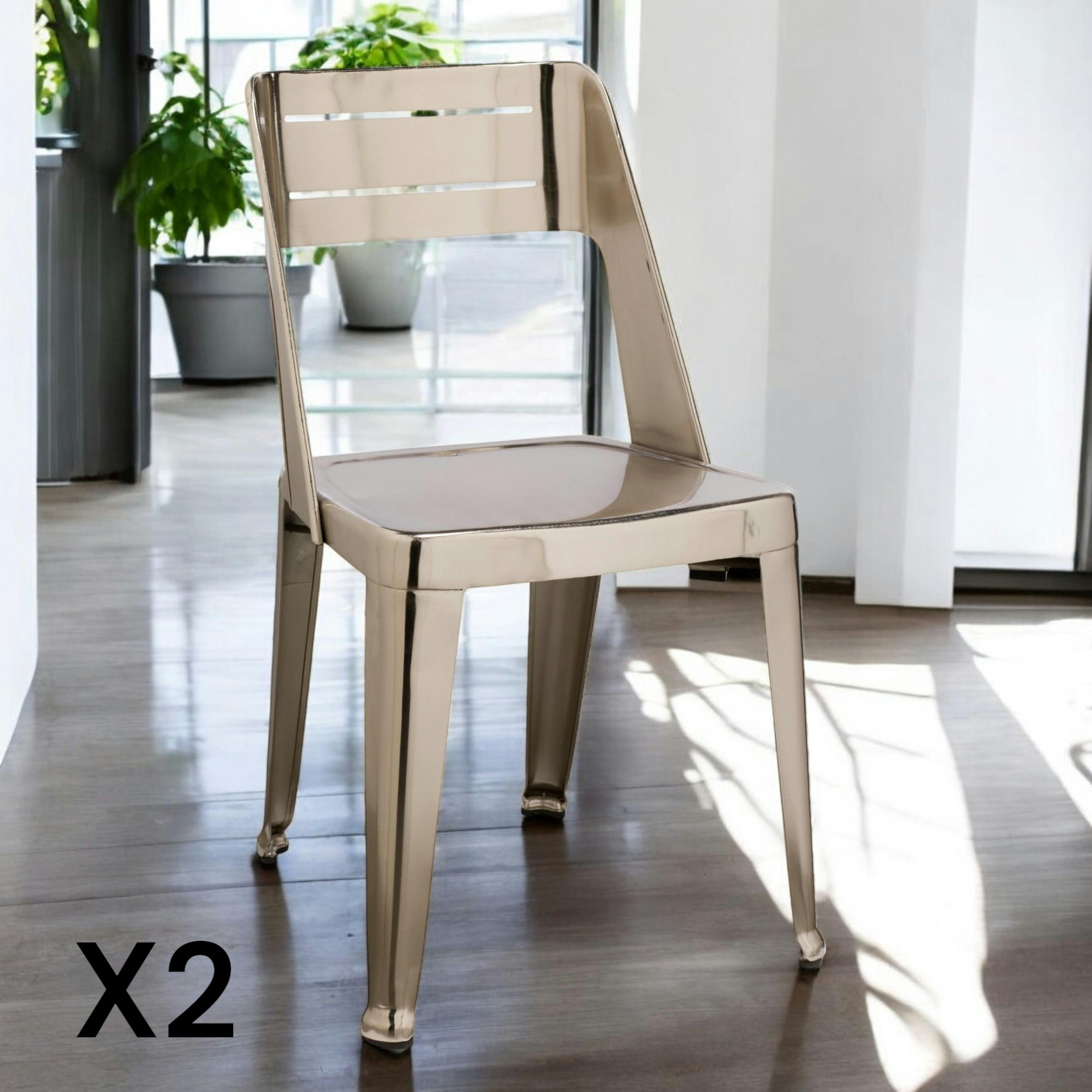 Chaise design chrome (lot de 2) HELSINKI