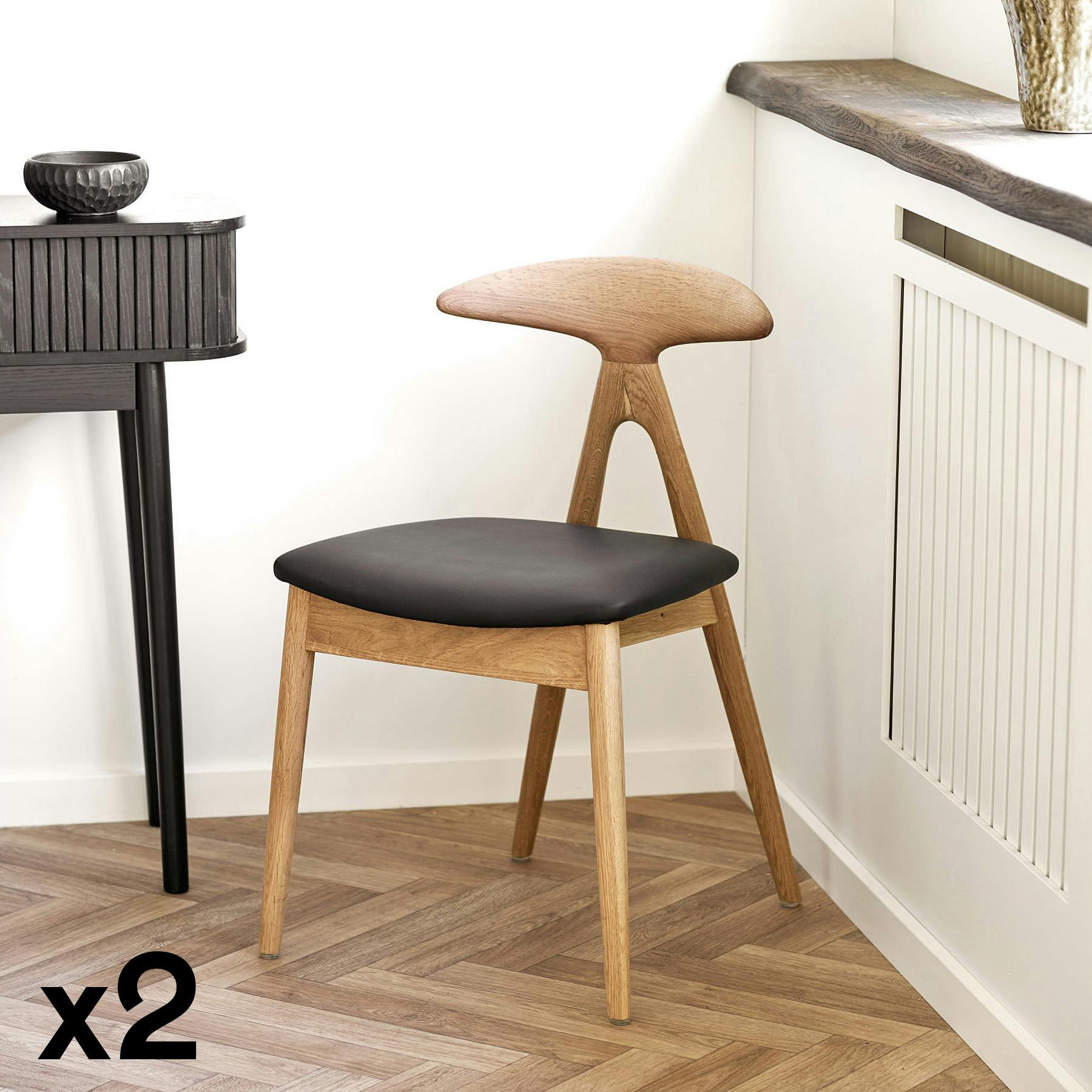 Chaise design en bois clair (lot de 2) ESCARRILLA