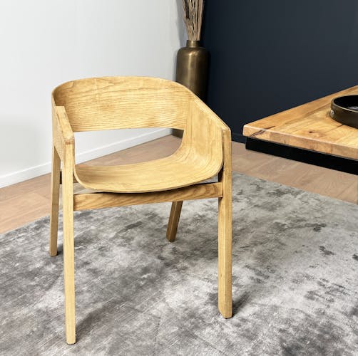 Chaise design en bois dossier large PALERME