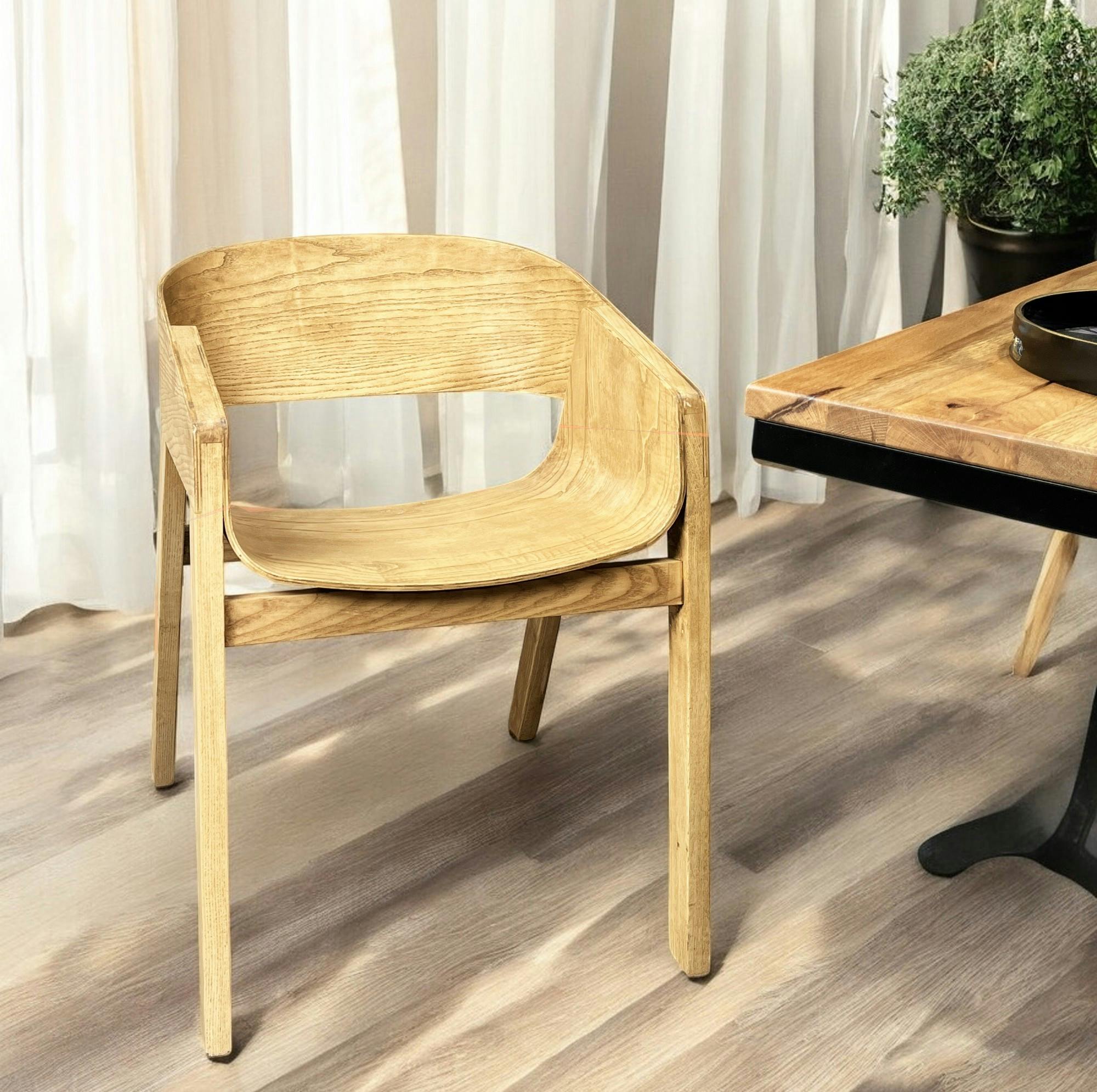 Chaise design en bois dossier large PALERME