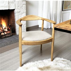 Chaise design en bouclette sable PALERME