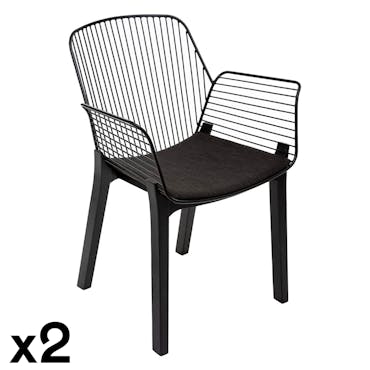  Chaise design noire (lot de 2) MONTGOMERY
