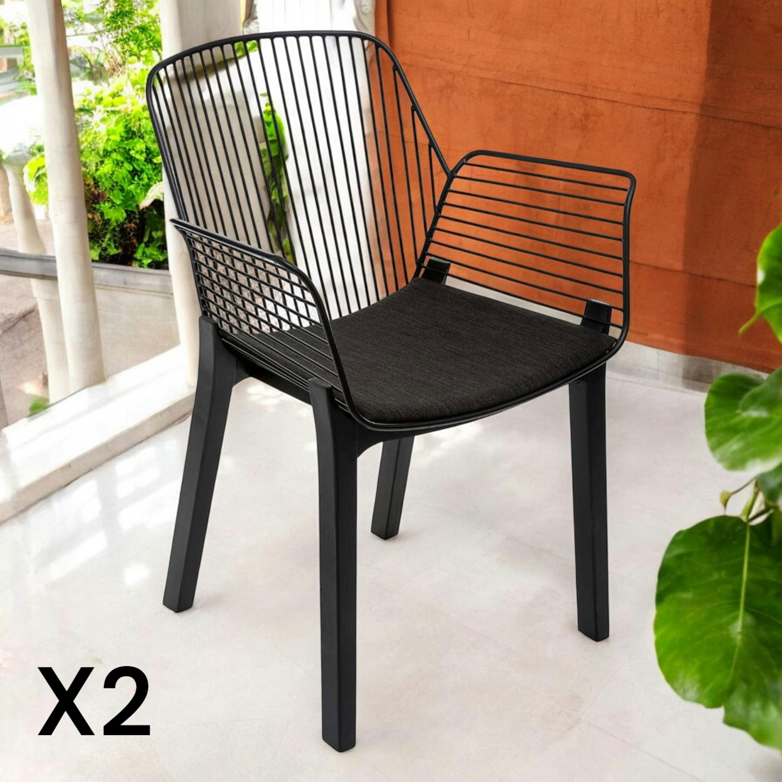 Chaise design noire (lot de 2) MONTGOMERY